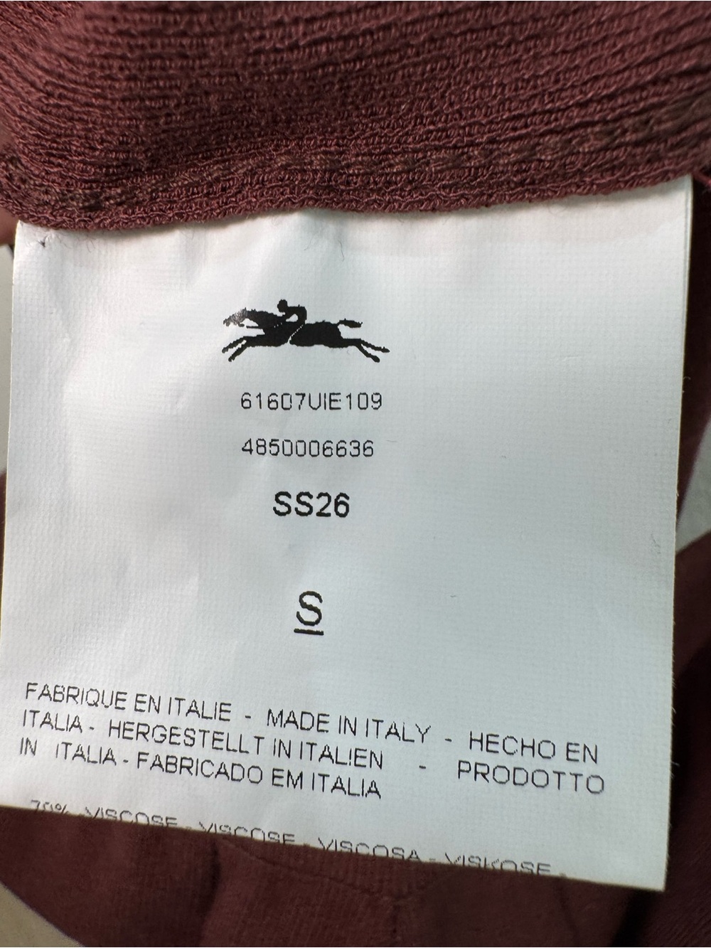 Longchamp SS26 Knit 2 Piece Set S Burgundy Crop Top Fringe Midi Skirt Italy - Picture 13 of 15